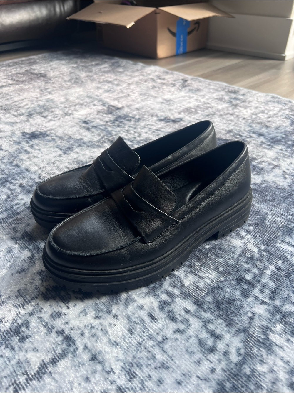 Quince Black Platform Penny Loafers Women Size 9 - Picture 14 of 14
